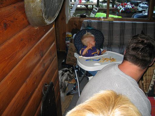 2005-08-18.cabin.gracie.dinner.1.reisa-sidnee.njs.lake_cabin.cook.mn.us 